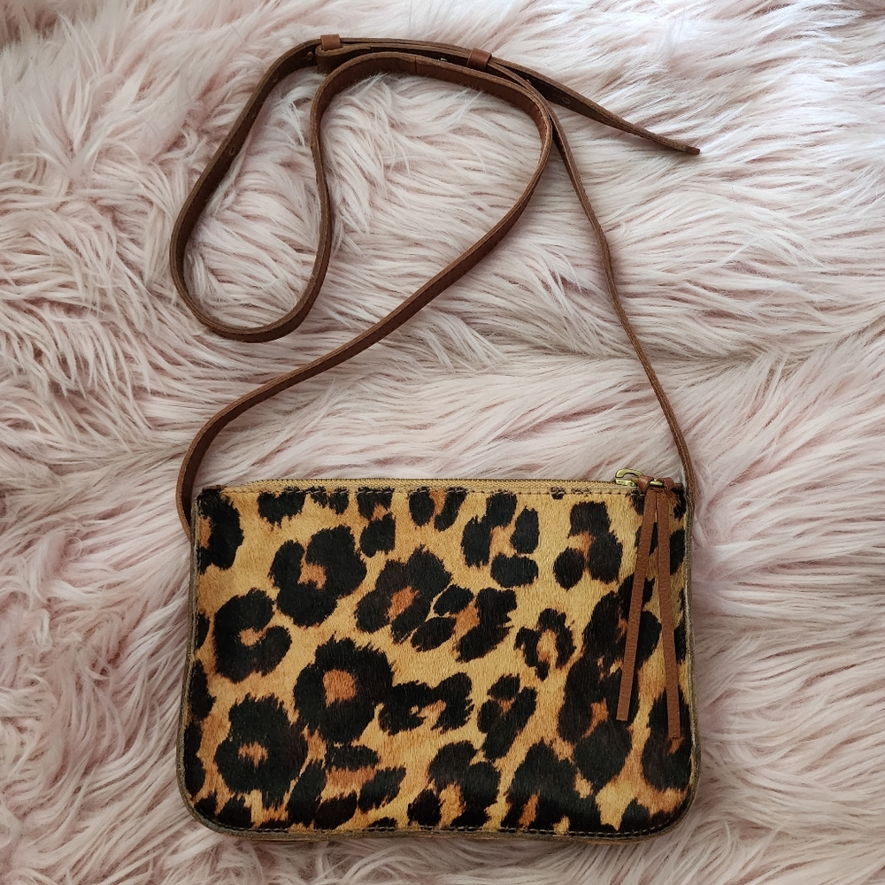 Madewell The Simple Crossbody Bag - Leopard Calf Hair convertible to clutch